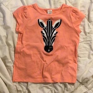 Girls pink zebra short sleeve shirt